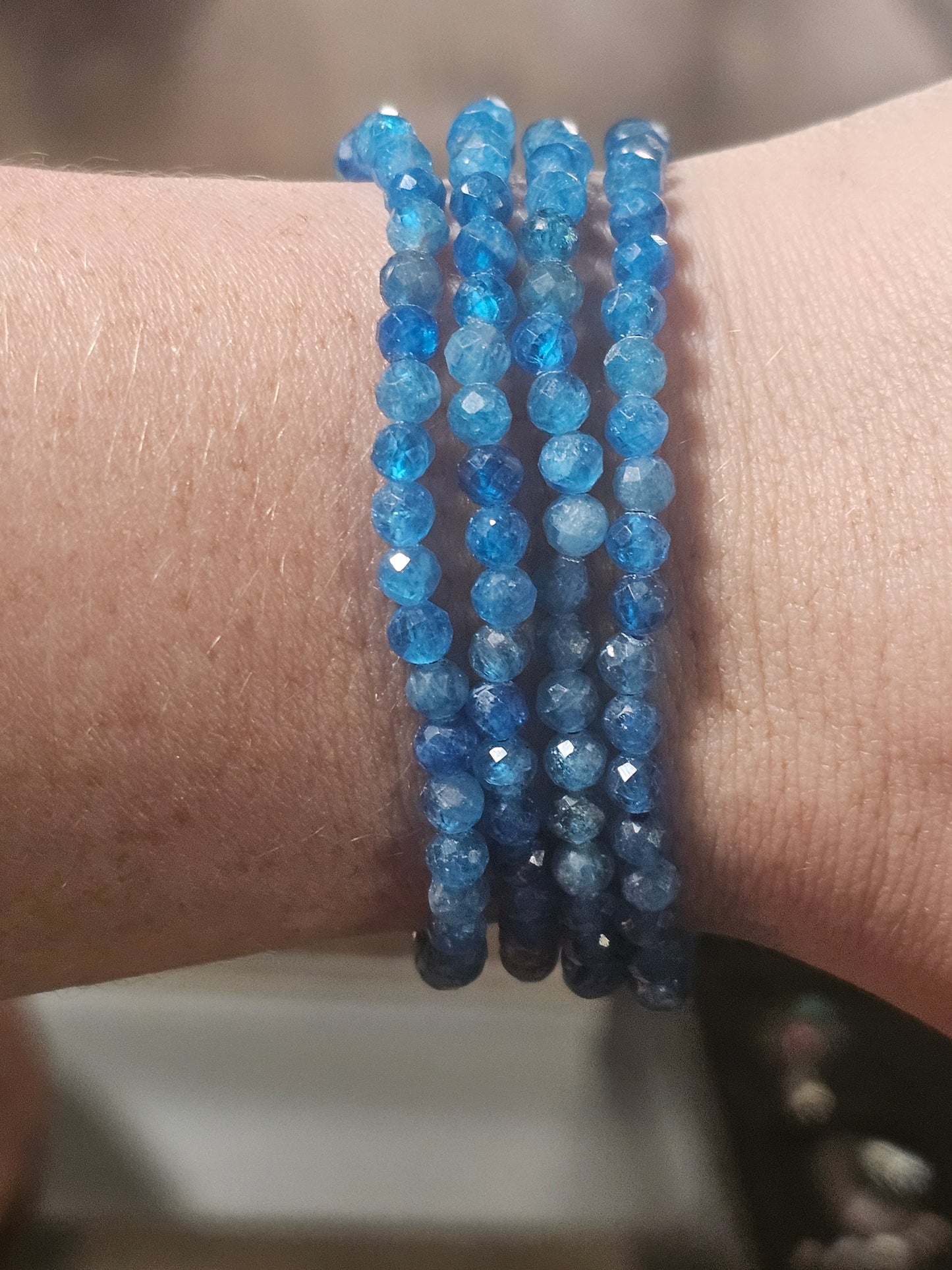 Blue Apatite Faceted Stretch Bracelet