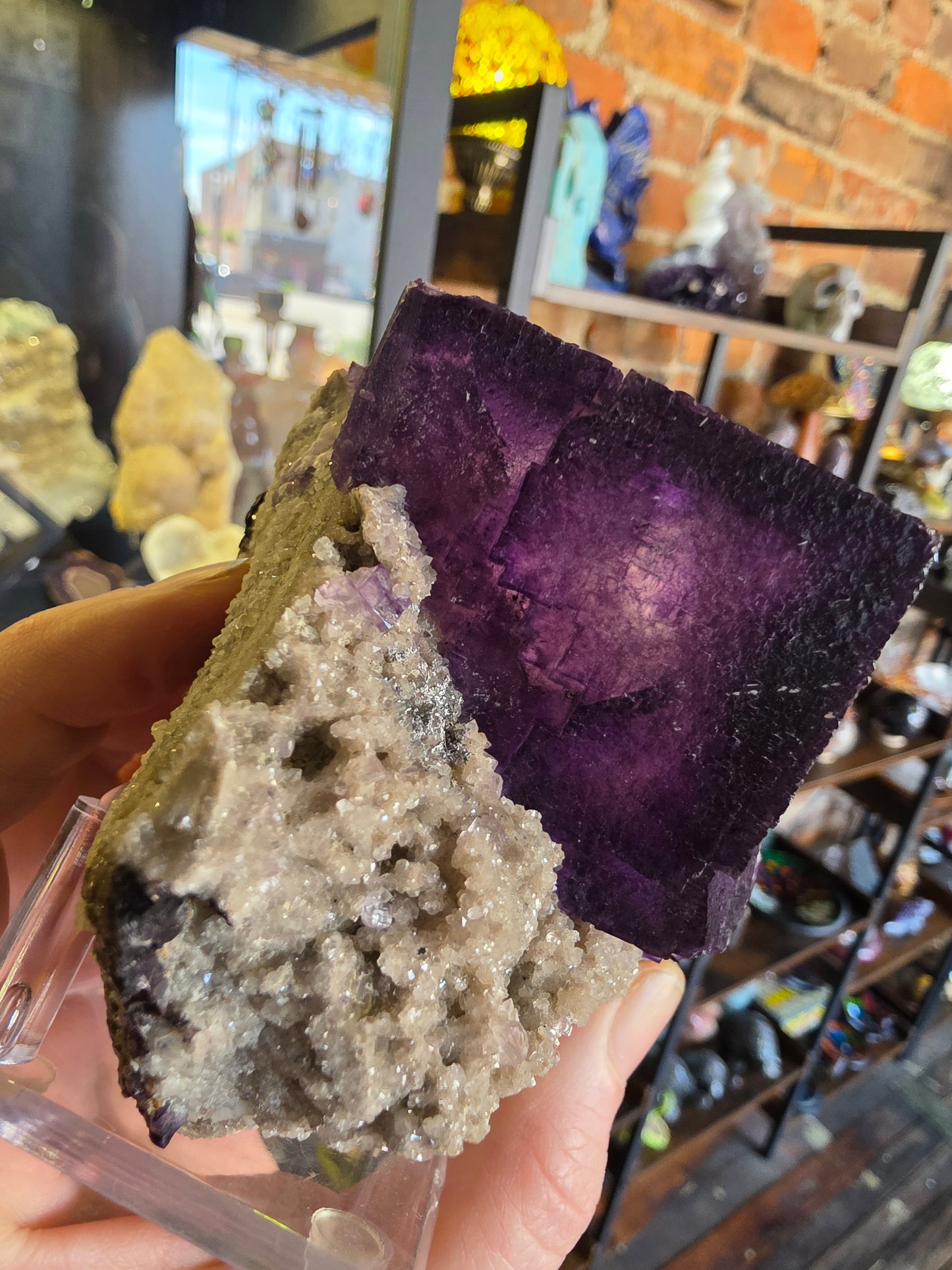 Fluorite and Sphalerite on Druzy Quartz