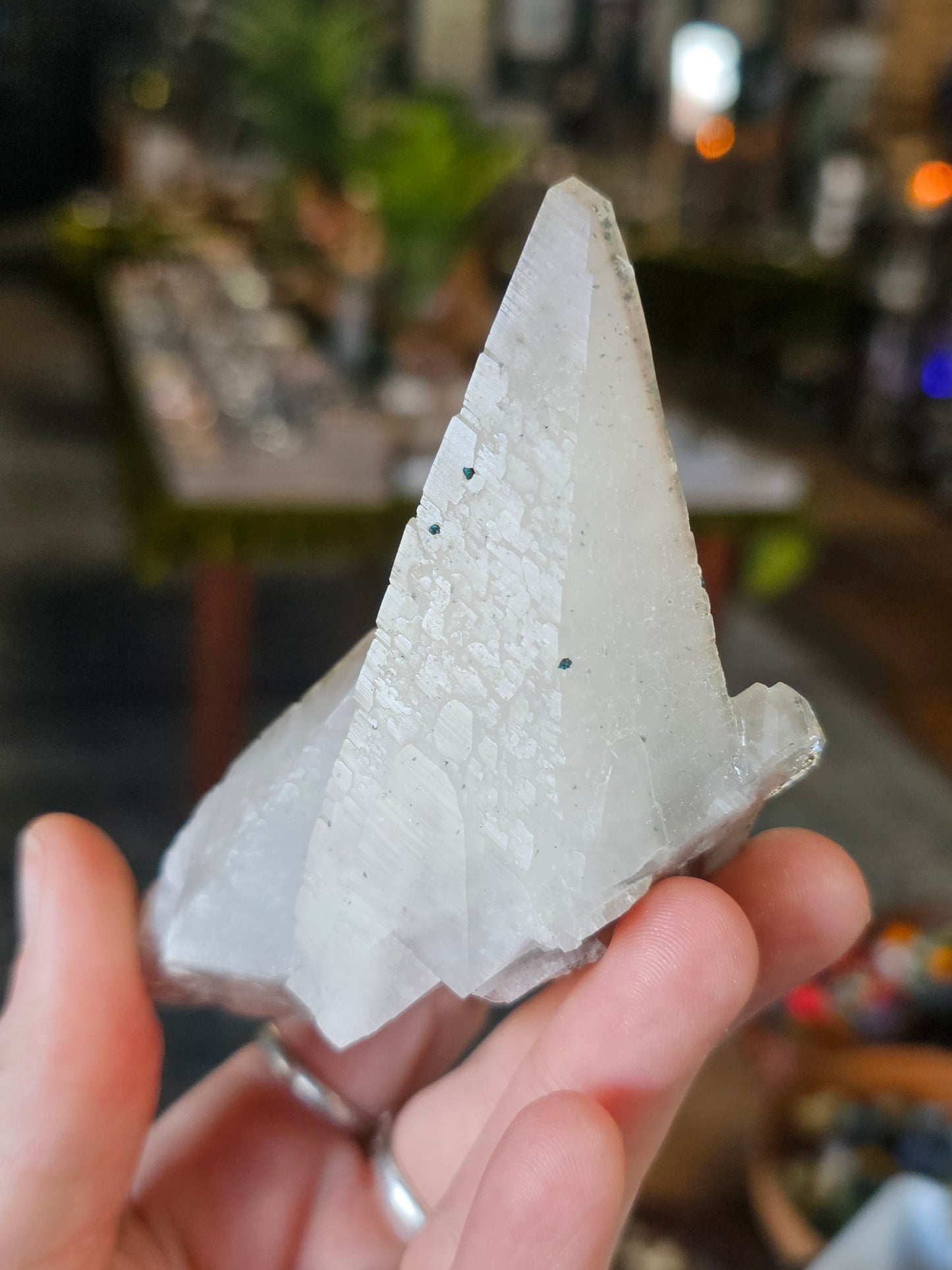 Malachite on Calcite