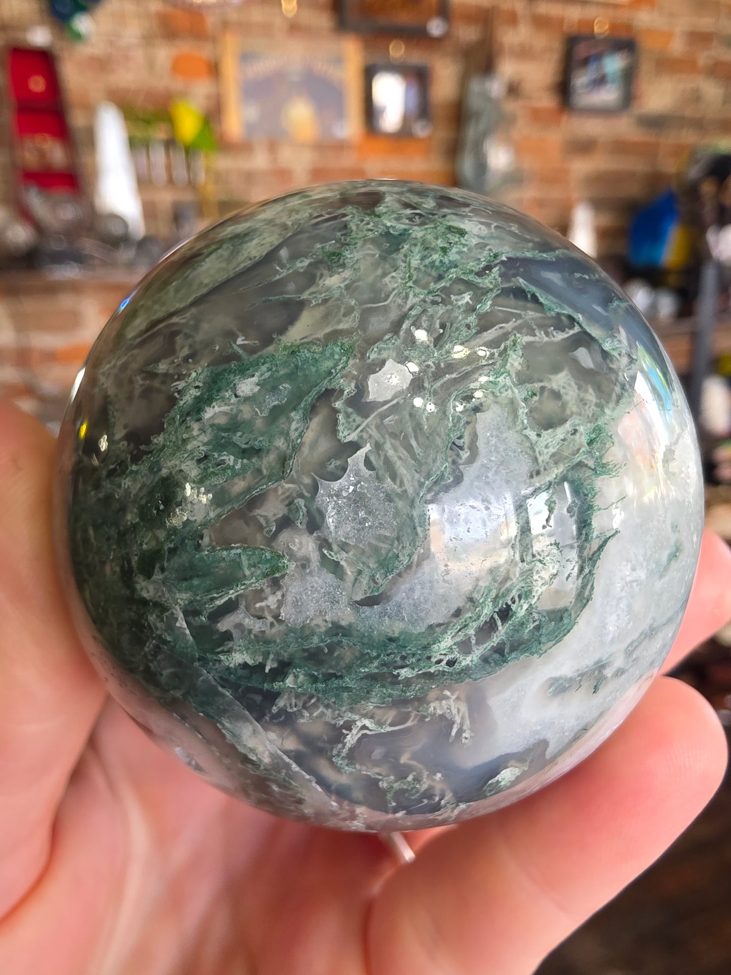 Moss agate Sphere
