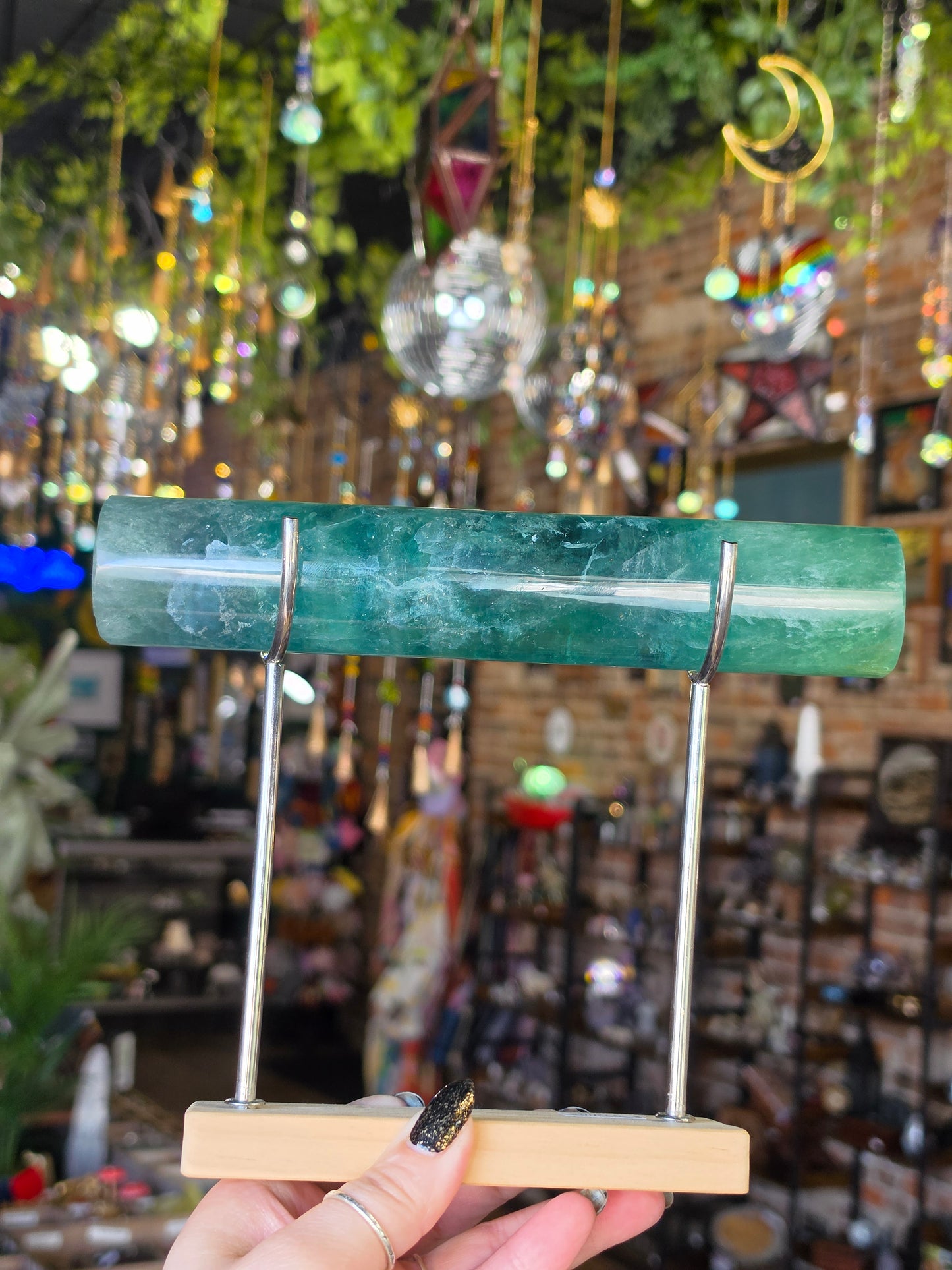 Green fluorite Jewelry Stand