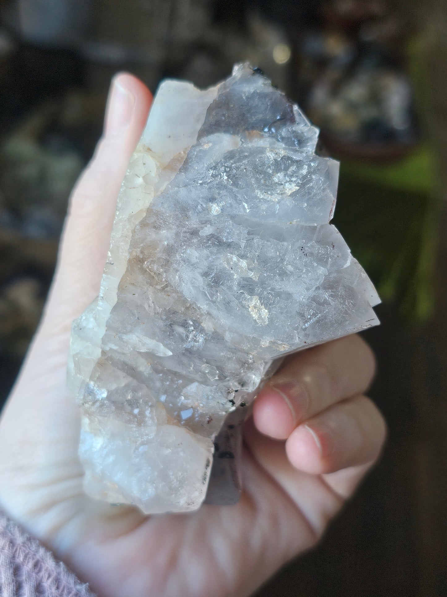 Epidote on Amethyst