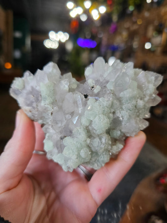 Prehnite on Quartz