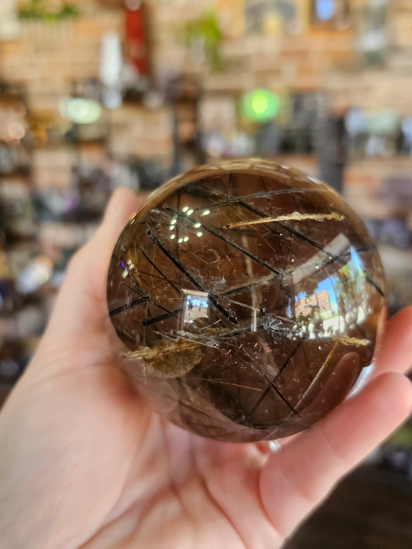 Black Tourmaline & Rutile Sphere