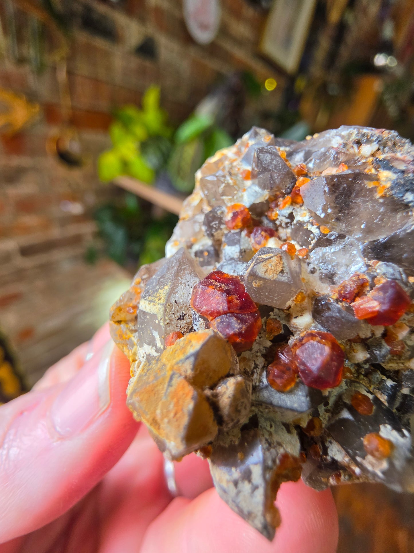 Garnet on Smoky Quartz
