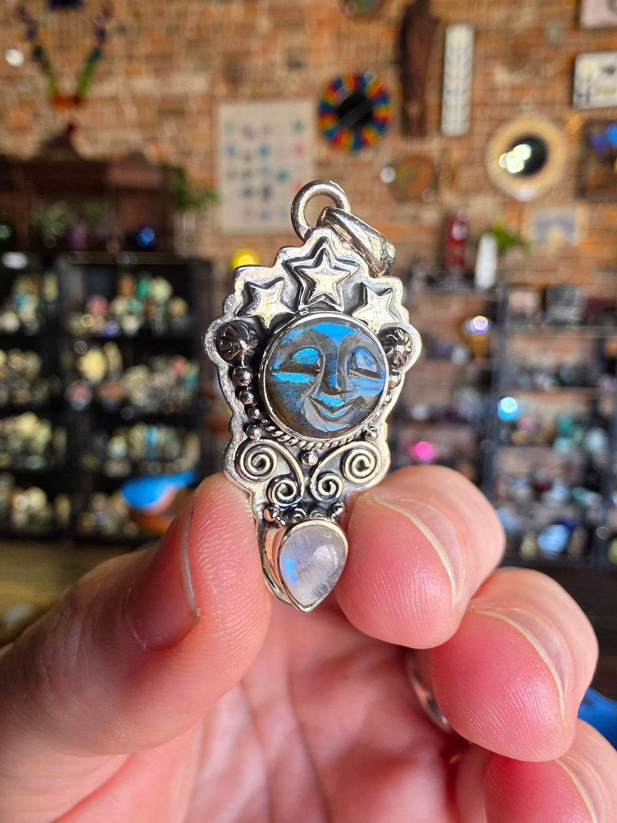 Labradorite and Moonstone Pendant