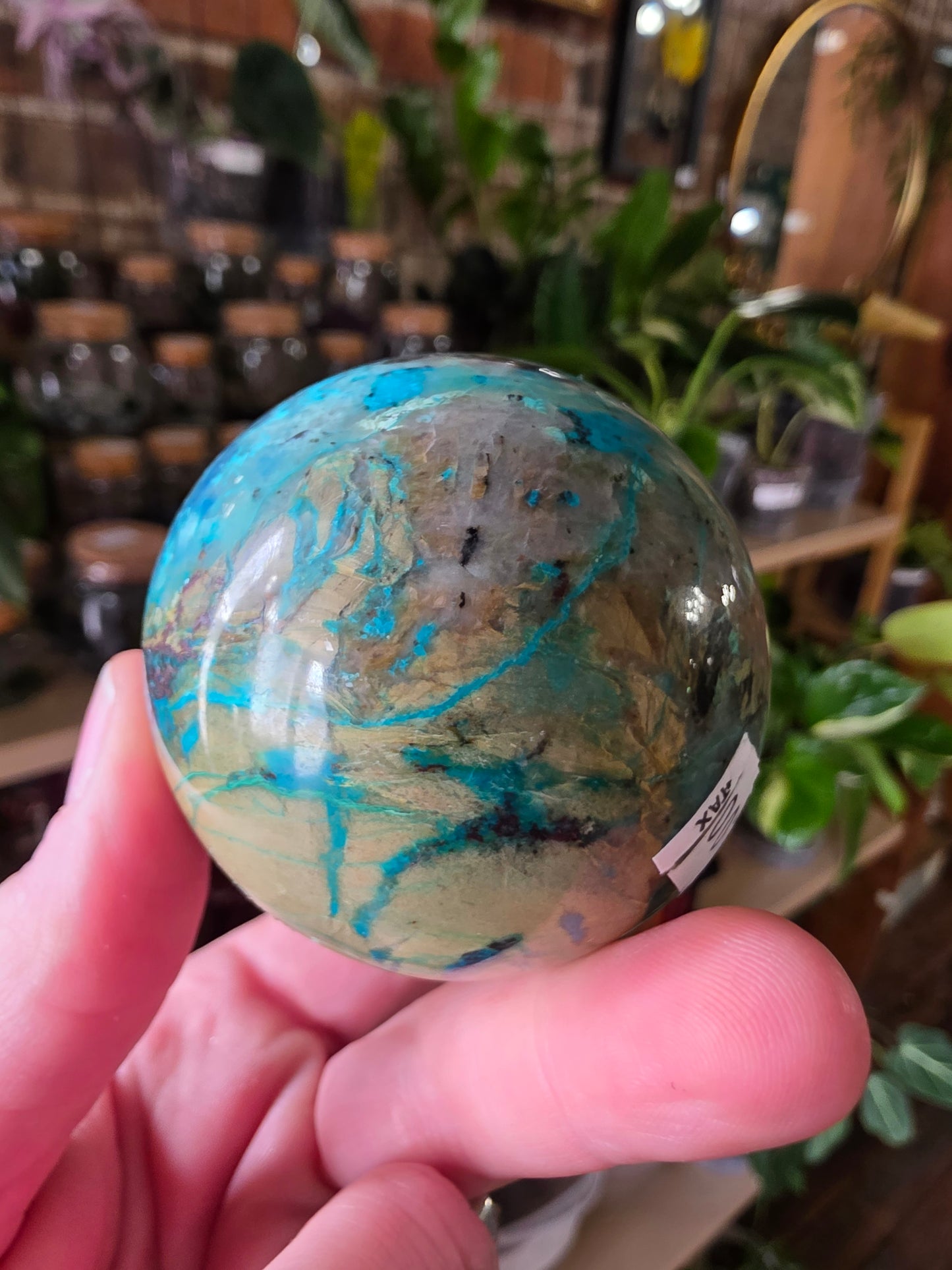 Chrysocolla and Shatuckite Sphere