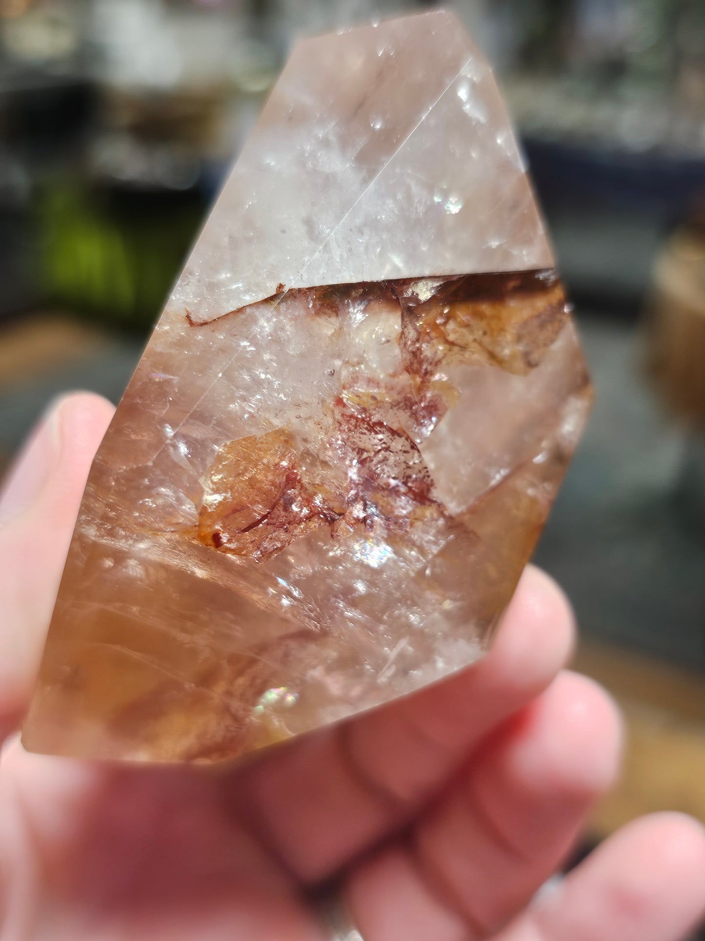 Fire Quartz Freeform With Epidote inclusion