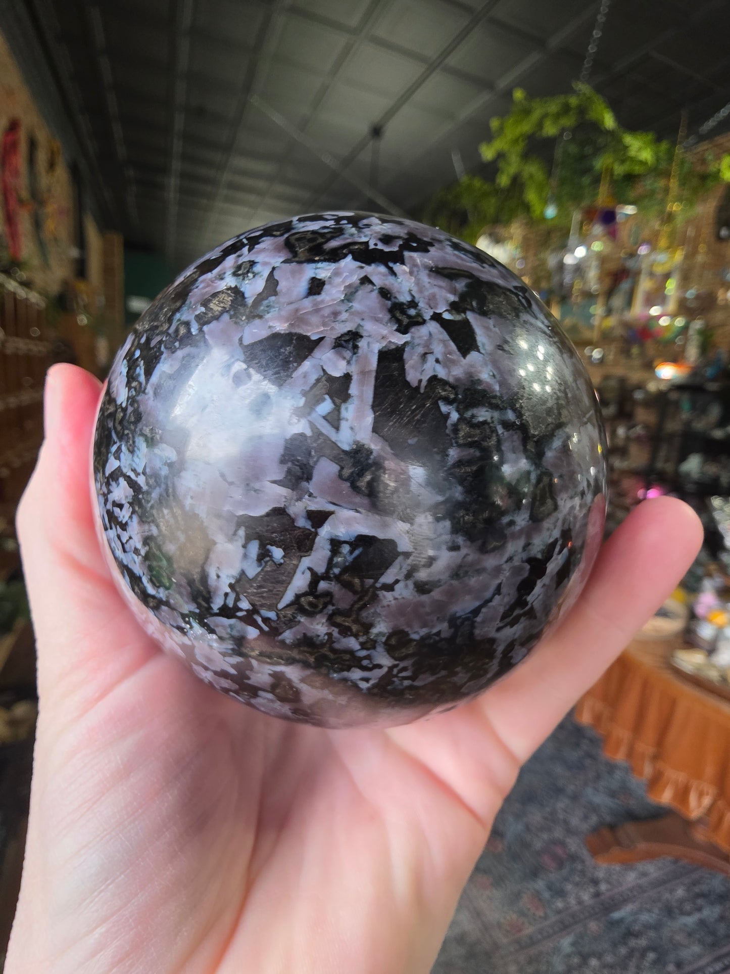 Indigo Gabro Sphere (Merlinite)