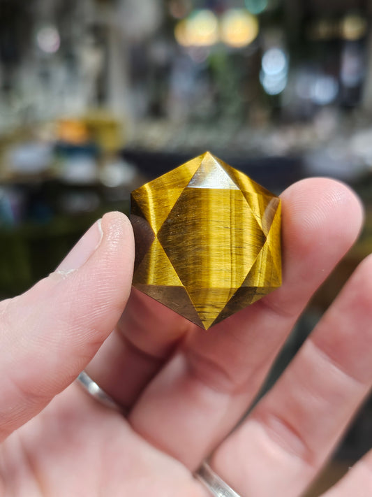 Tiger Eye Faceted Hexagon