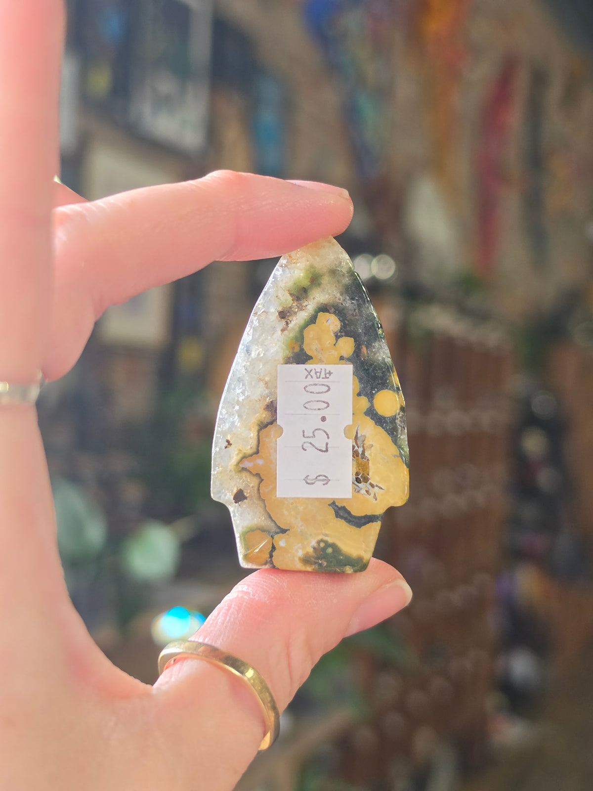 Ocean Jasper Skull Arrowhead Carving Cabochon