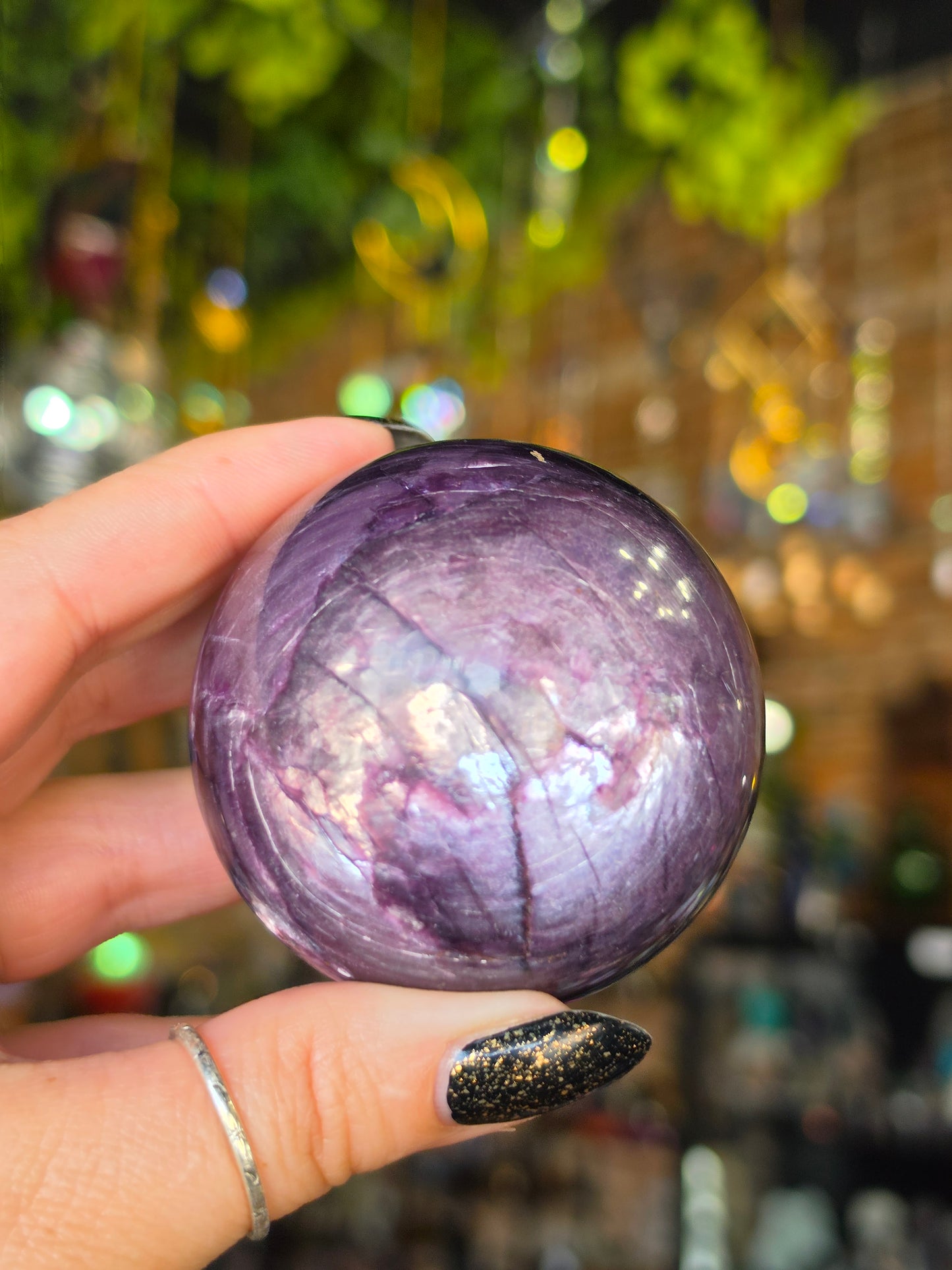Gem Lepidolite Sphere