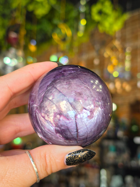 Gem Lepidolite Sphere