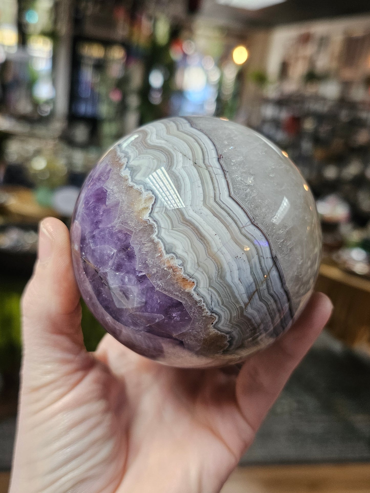 Amethyst Agate Sphere