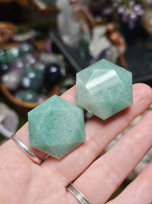 Green Adventurine Faceted Hexagon