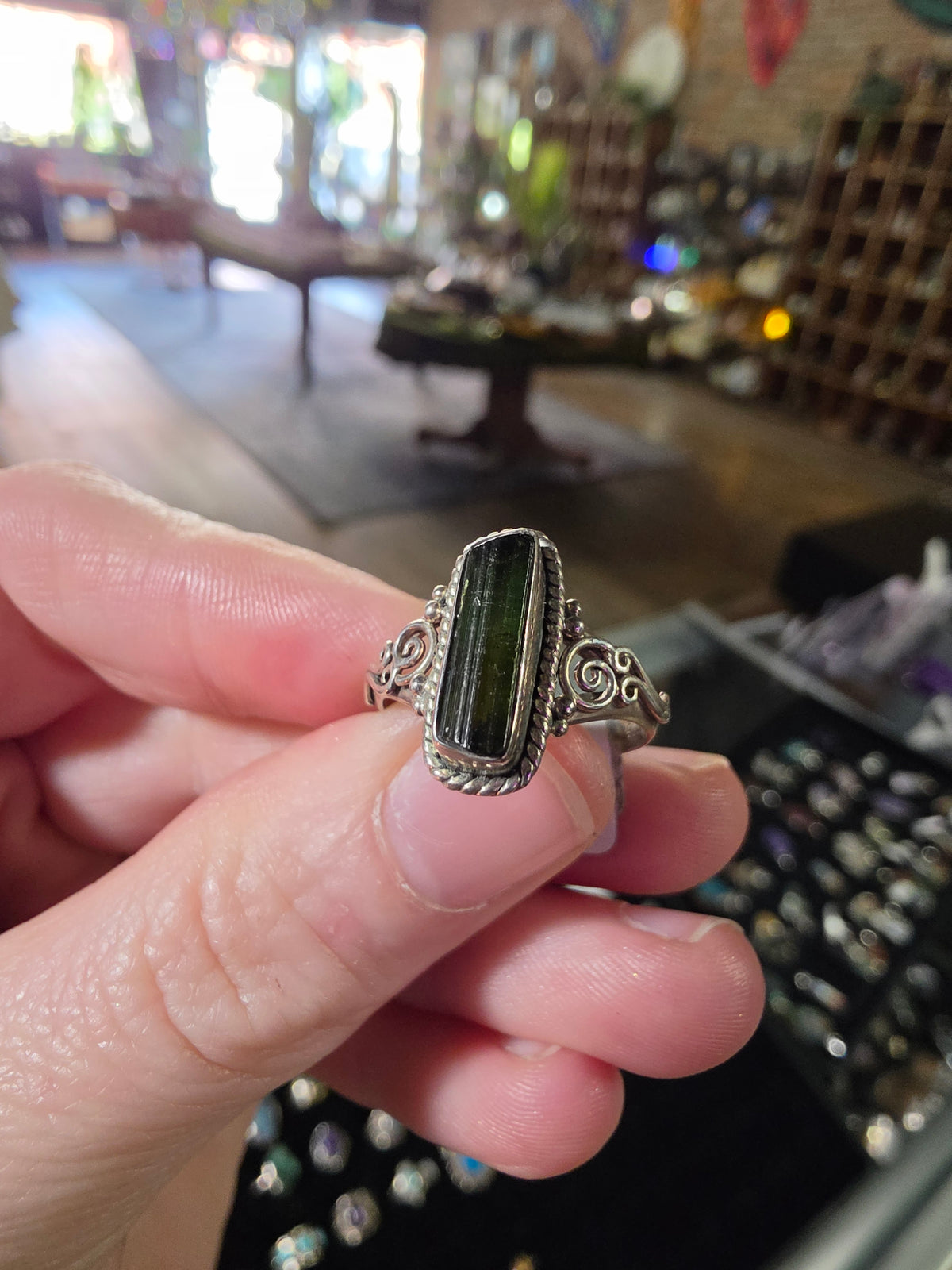 Green Tourmaline Ring Size 8