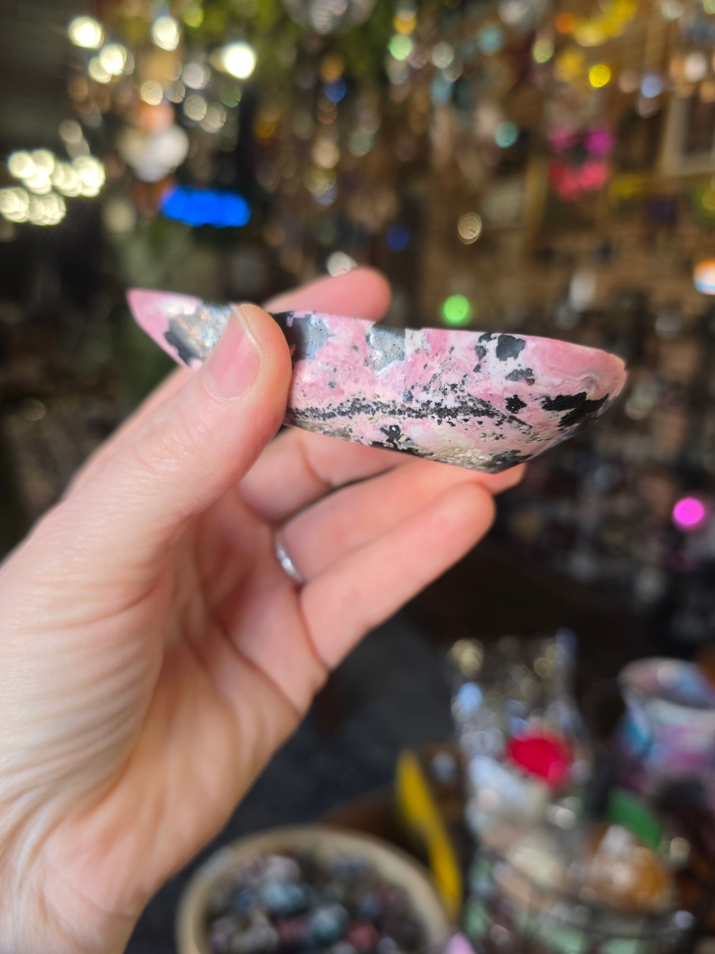 Peruvian Rhodonite Shell Trinket Dish