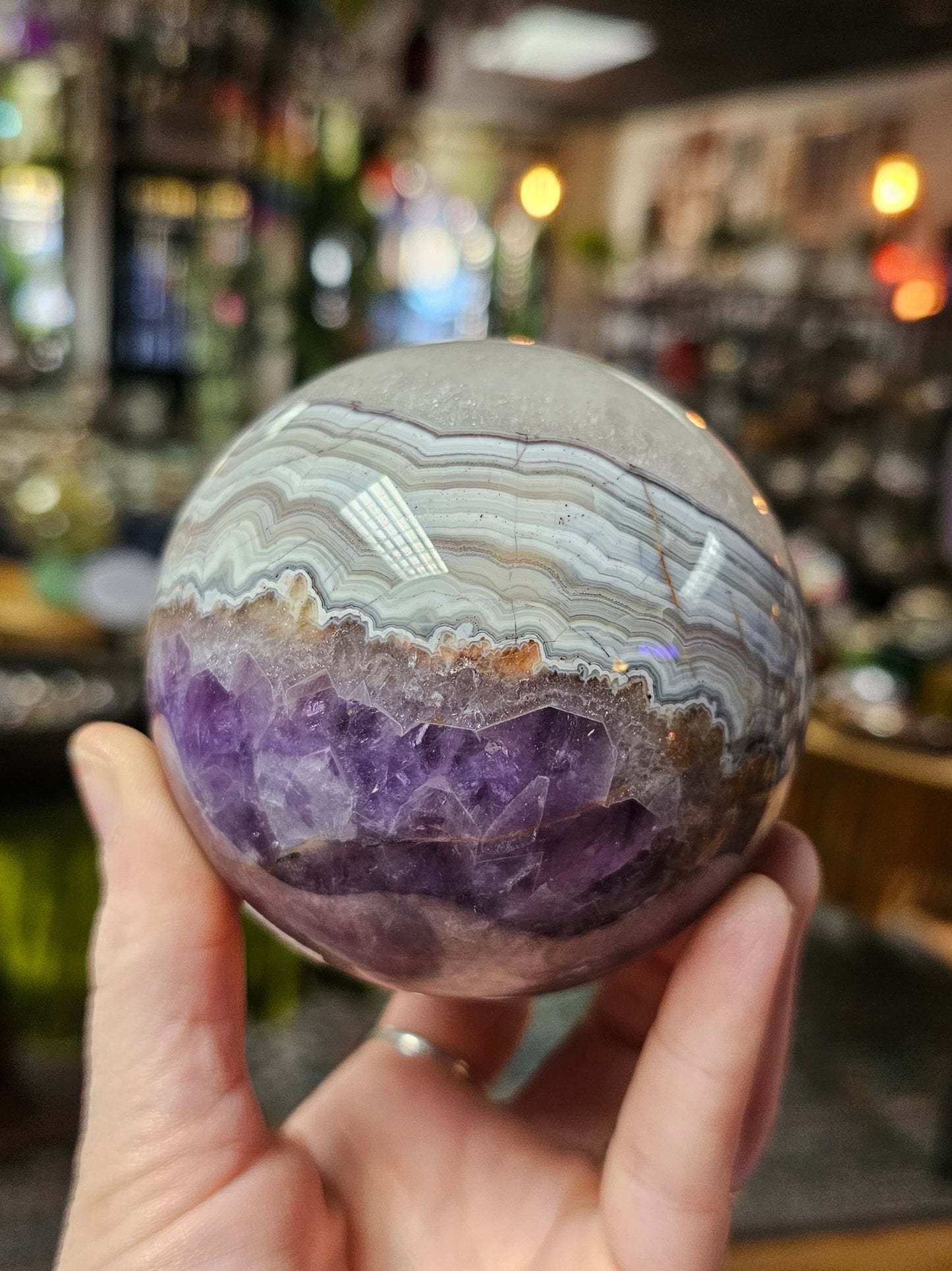 Amethyst Agate Sphere