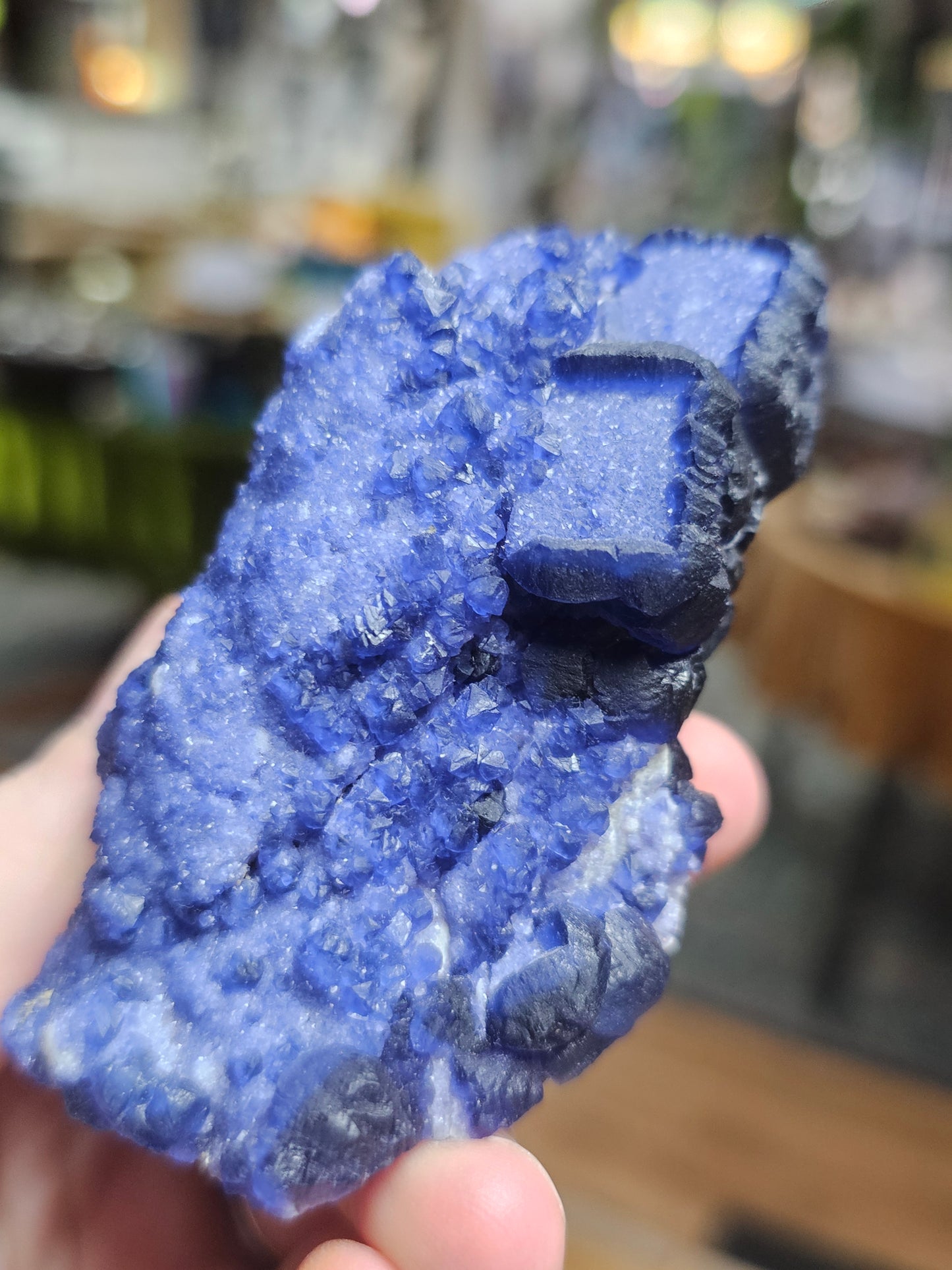 Blueberry Fluorite on Quartz