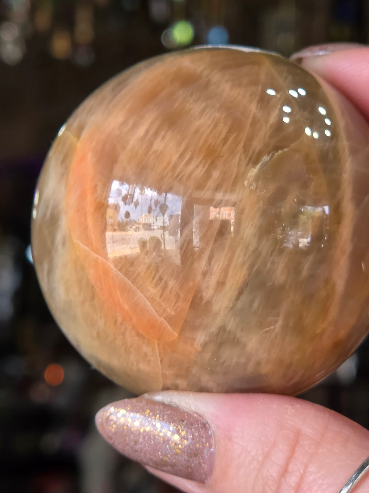 Peach Moonstone Sphere