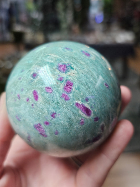 Ruby in Fuchsite Sphere