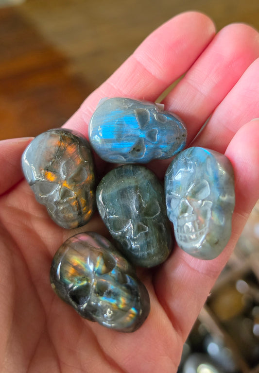 Labradorite Skull Carving