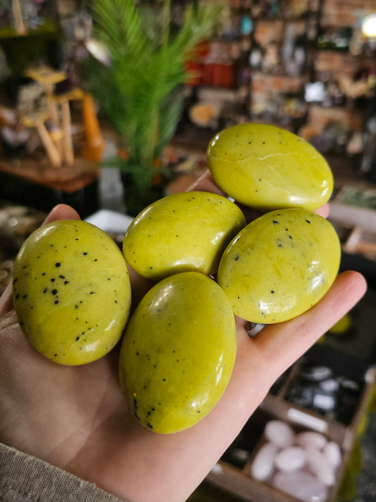 Yellow Serpentine Palmstone