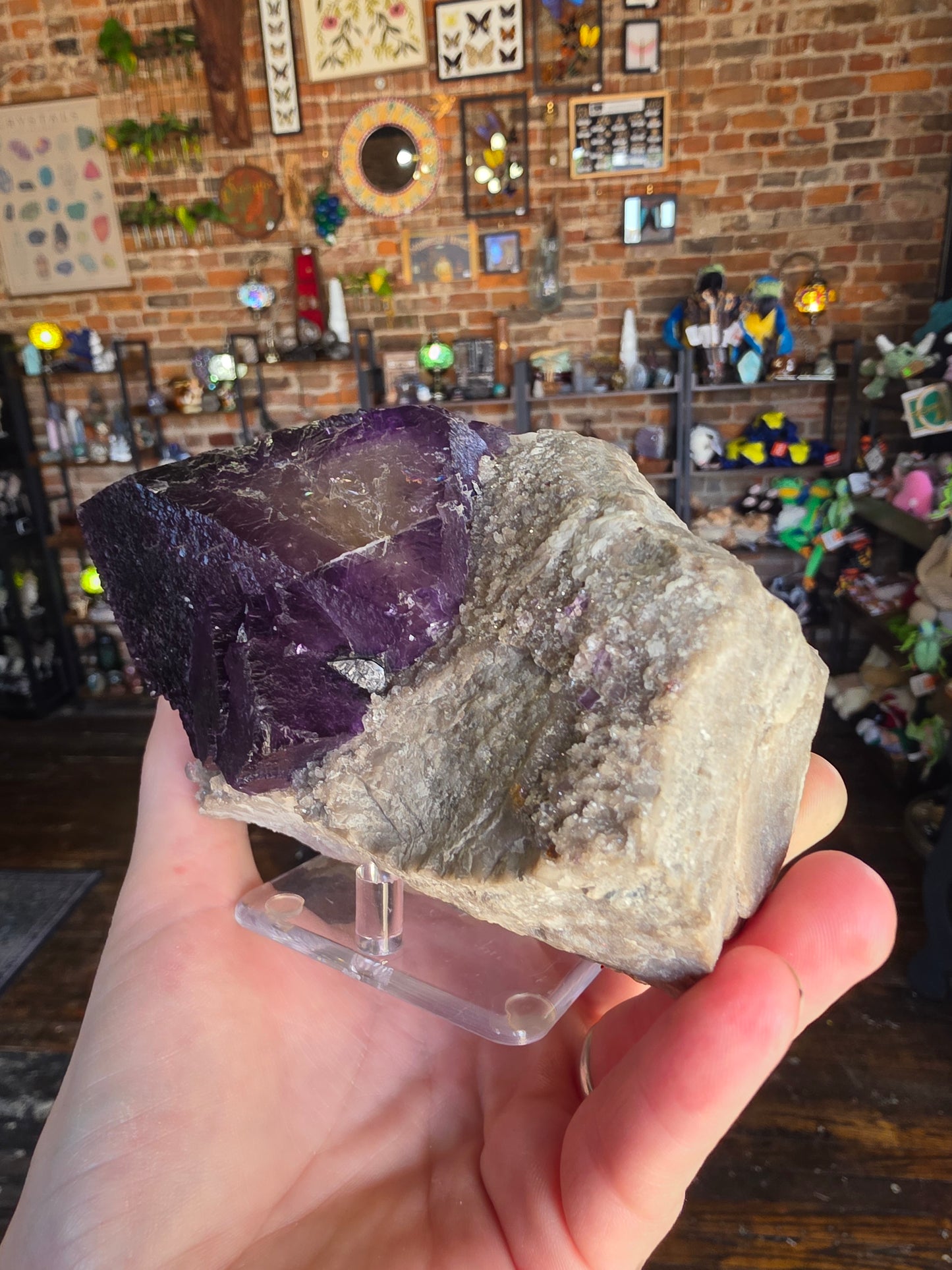 Fluorite and Sphalerite on Druzy Quartz