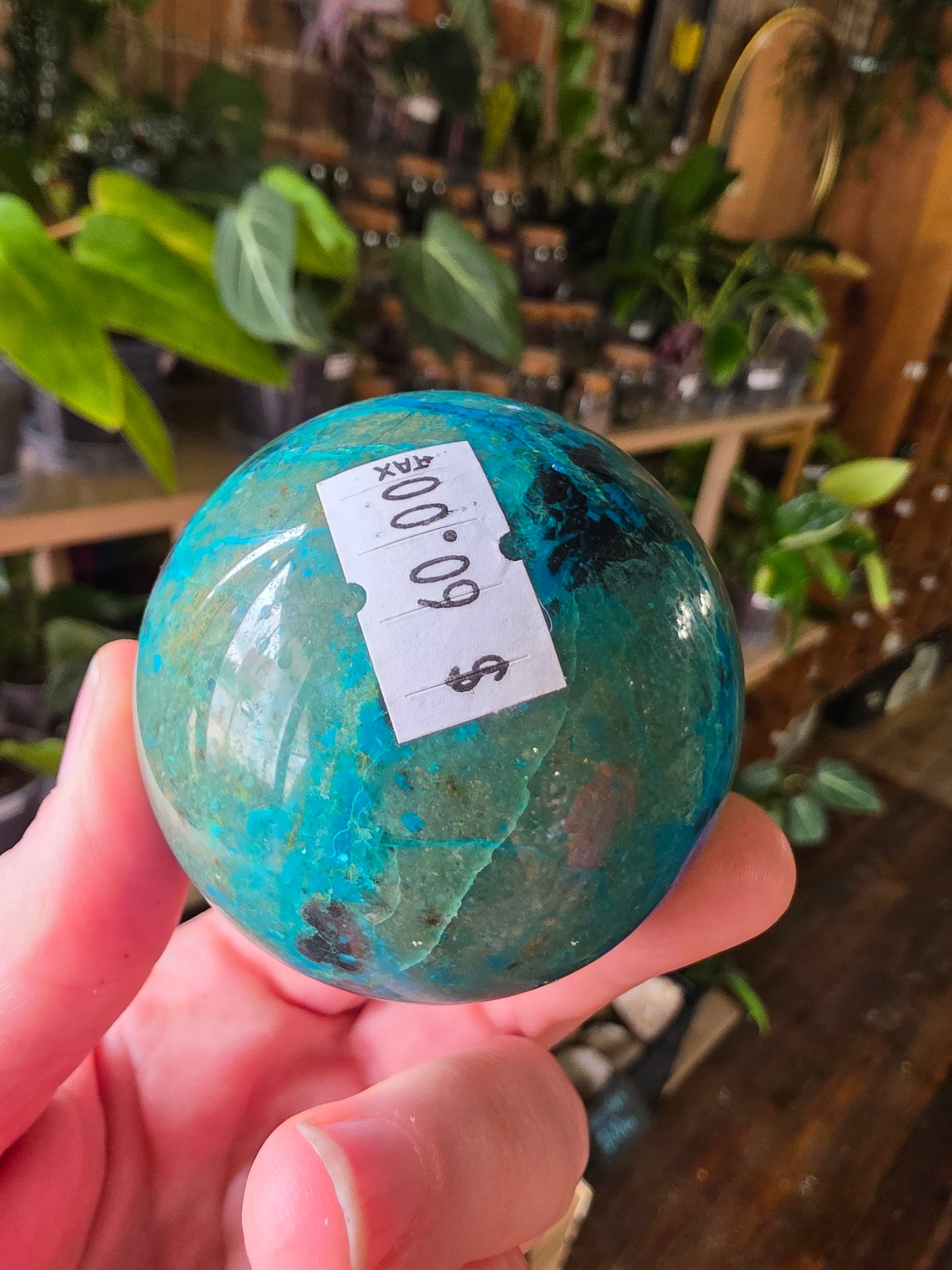 Chrysocolla and Shatuckite Sphere