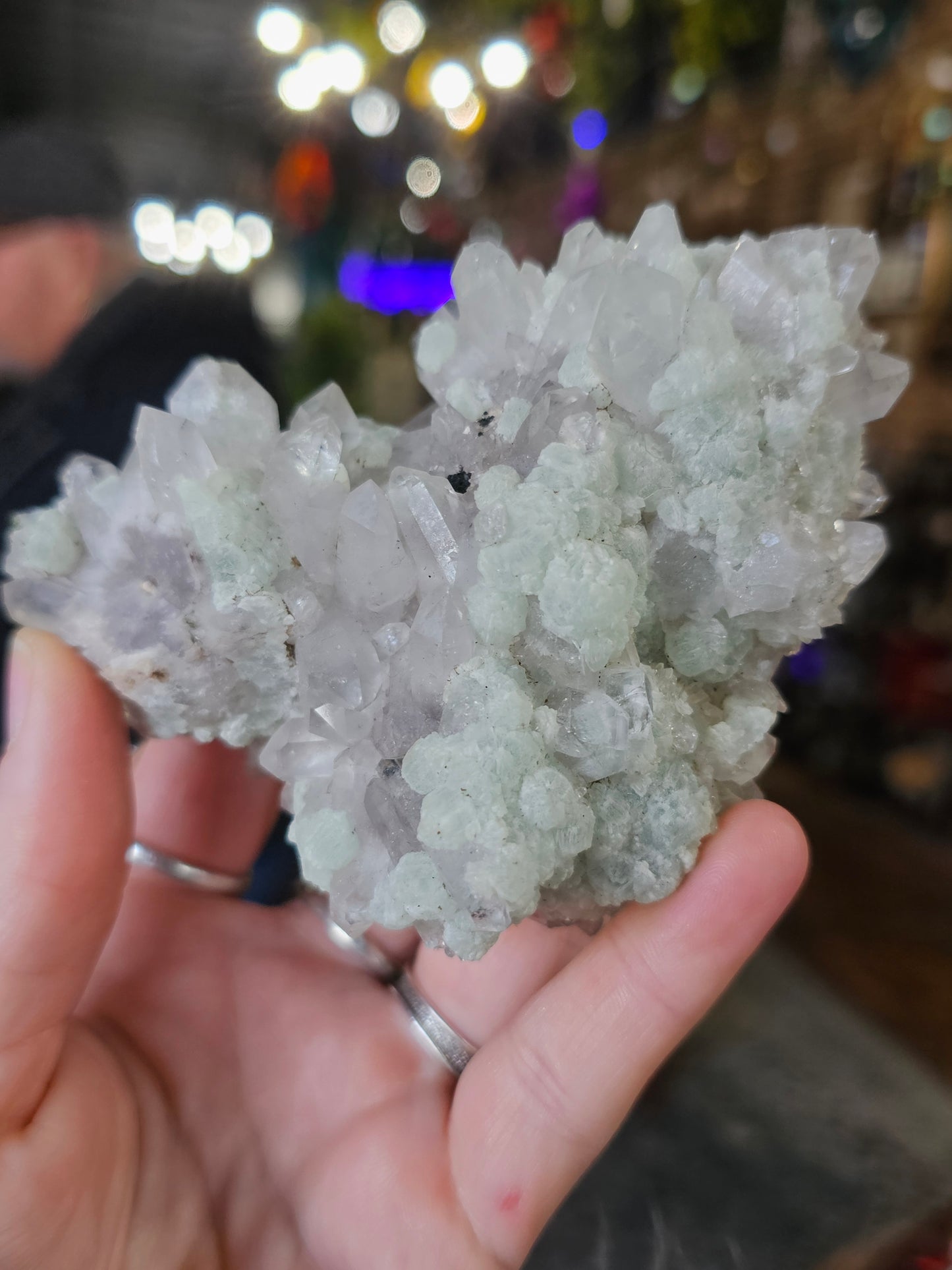 Prehnite on Quartz