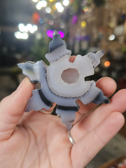 Druzy Agate Snowflake