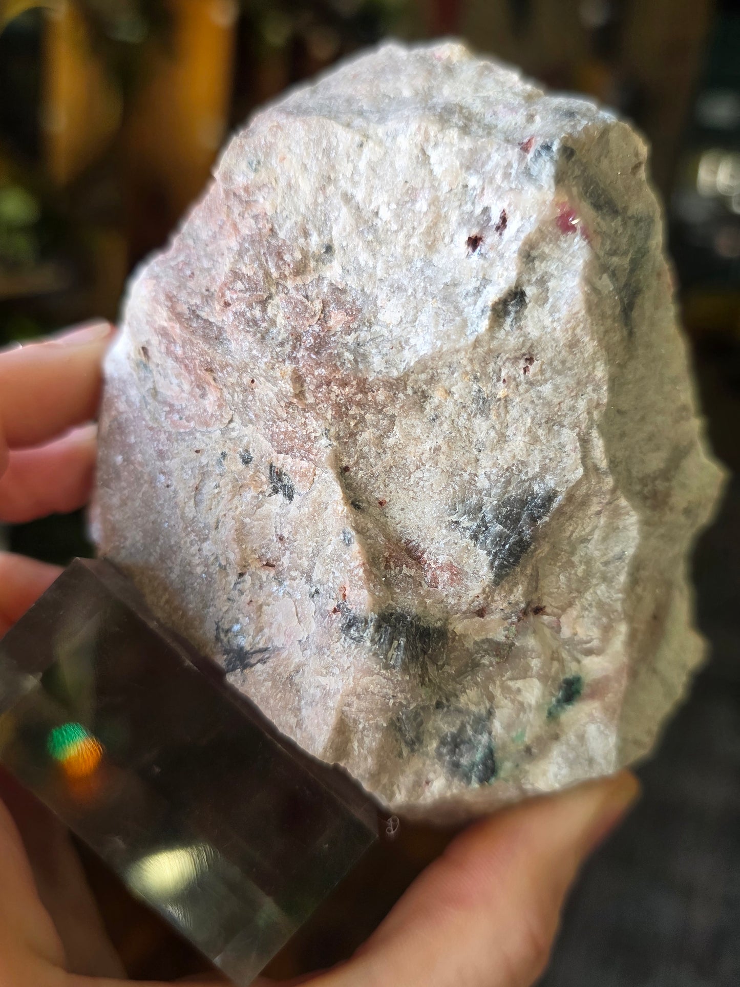 Colbalto Calcite with Malachite