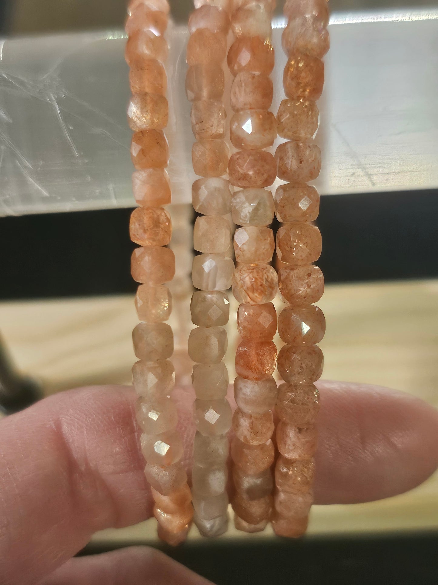 Sunstone Faceted Stretch Bracelet