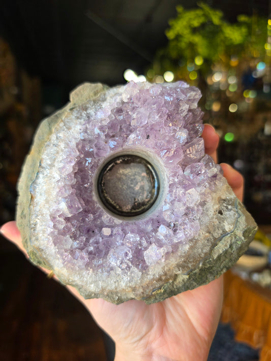Amethyst Cluster Votive Holder