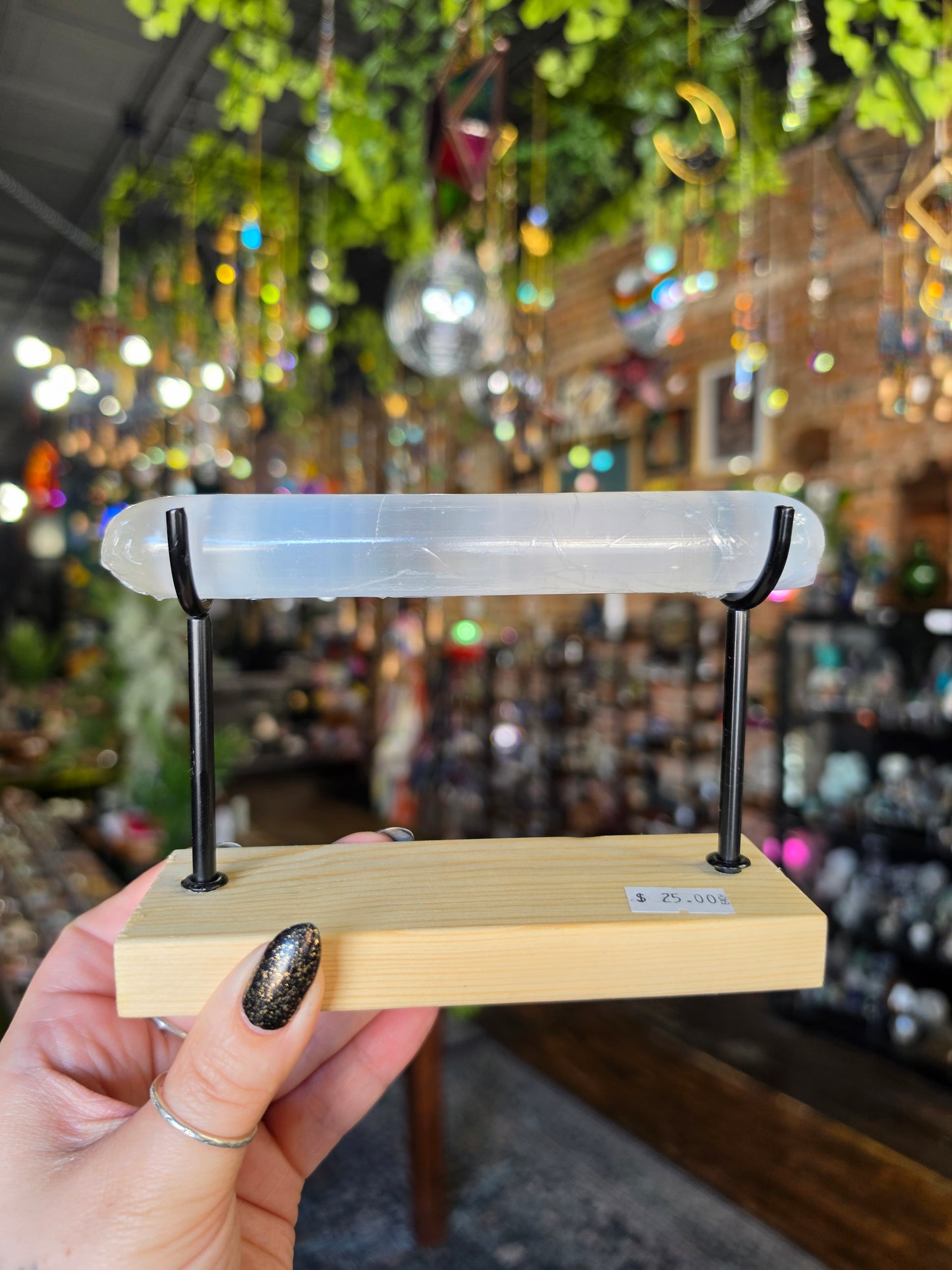 Satin Spar Jewelry Stand