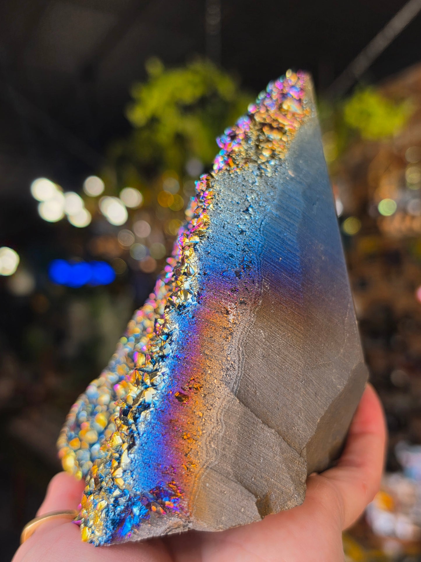 Treated Aura Quartz Cluster Freeform