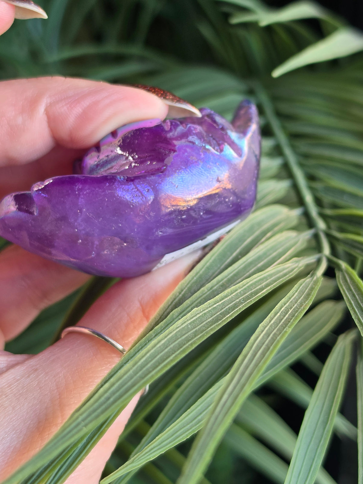 Aura Coated Amethyst Rose