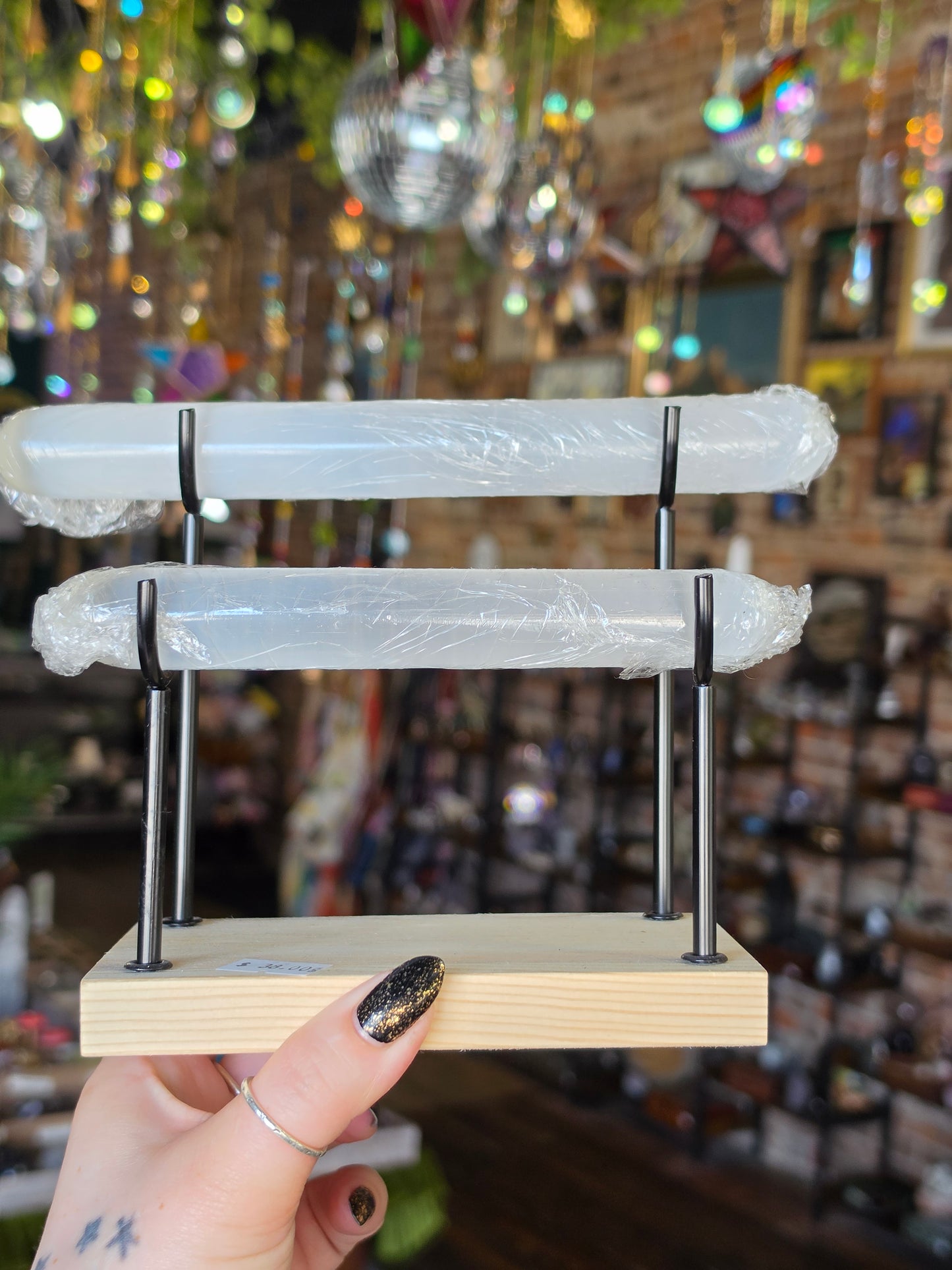 Satin Spar Jewelry Stand