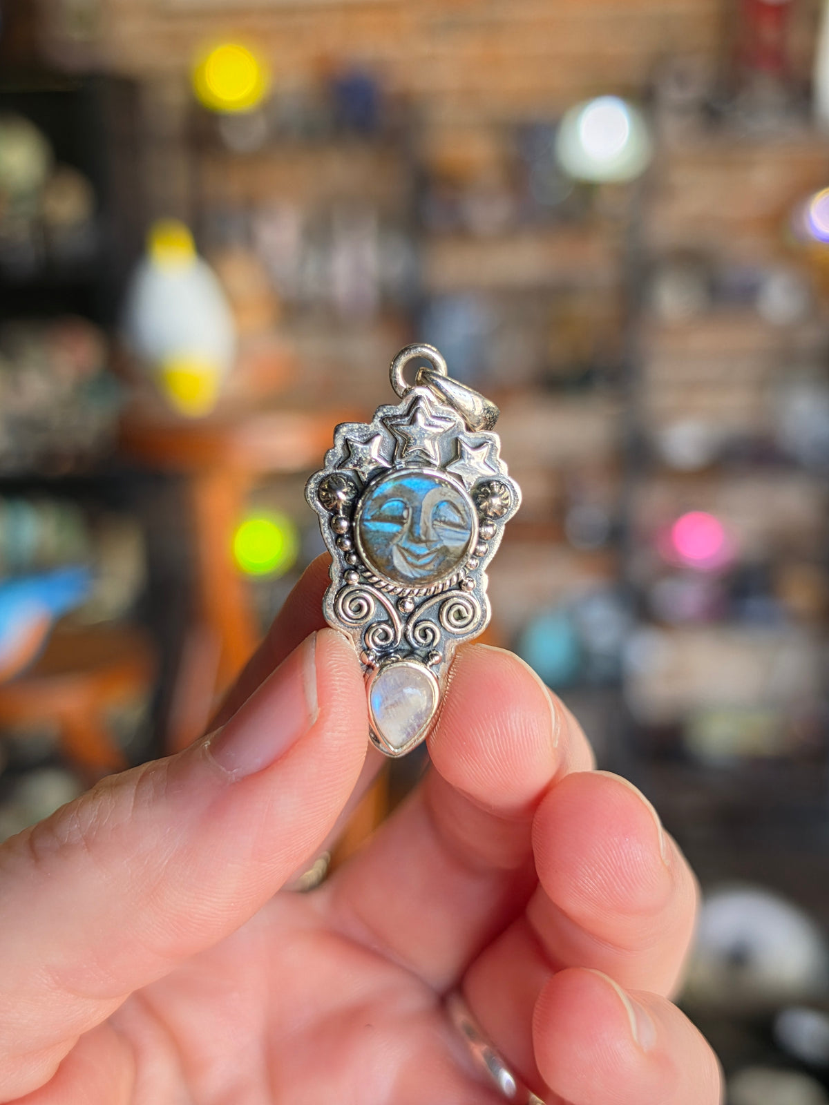 Labradorite and Moonstone Pendant