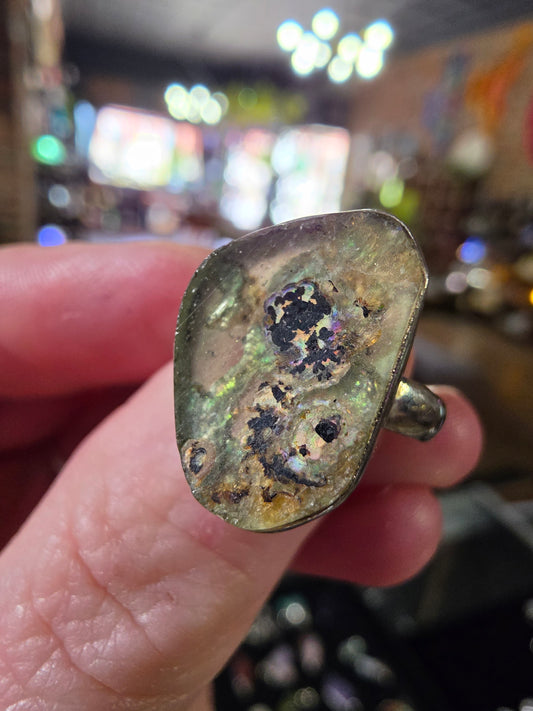 Patina Glass Ring Size 7.5