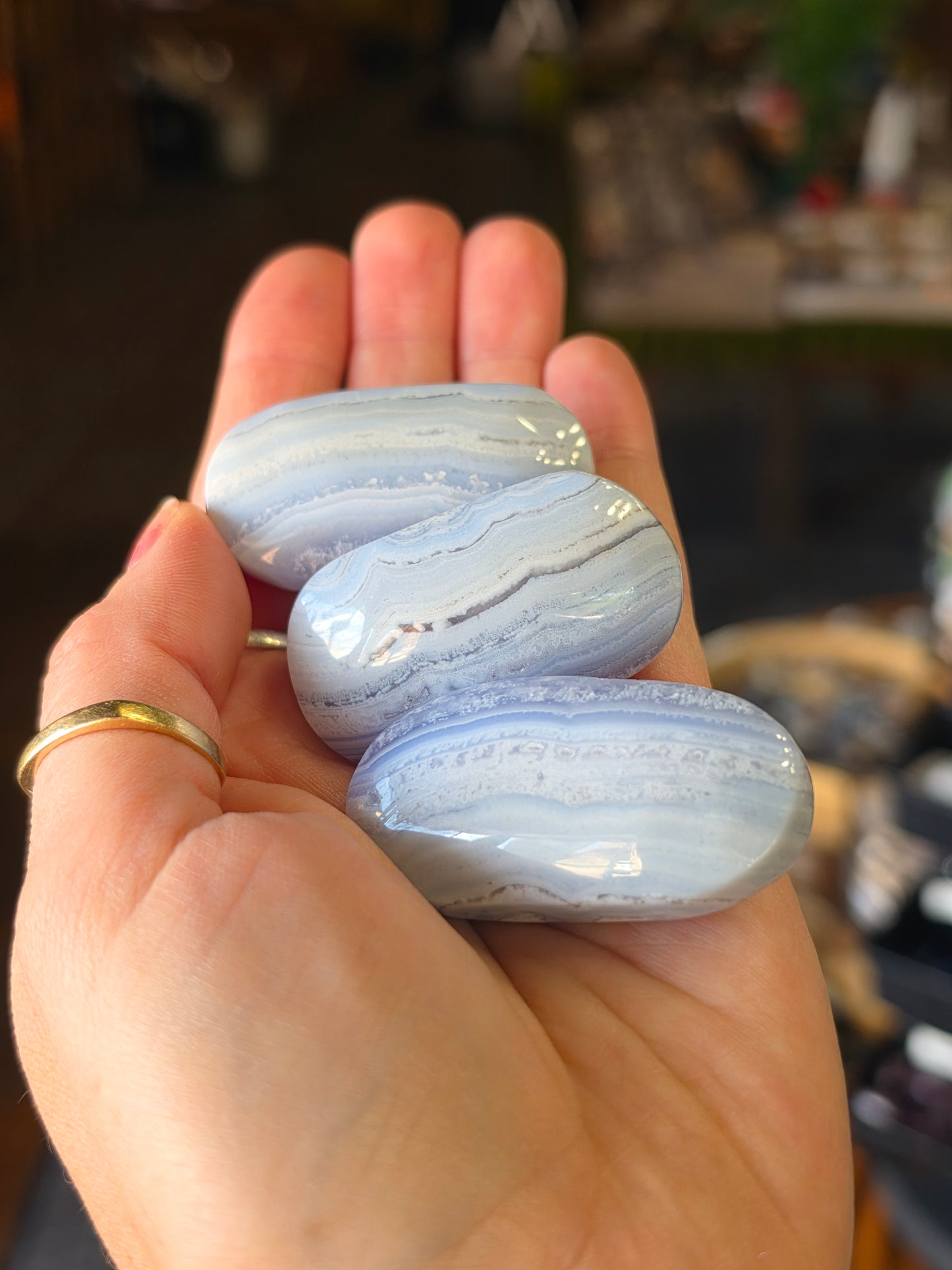 Blue Lace Agate Palmstone