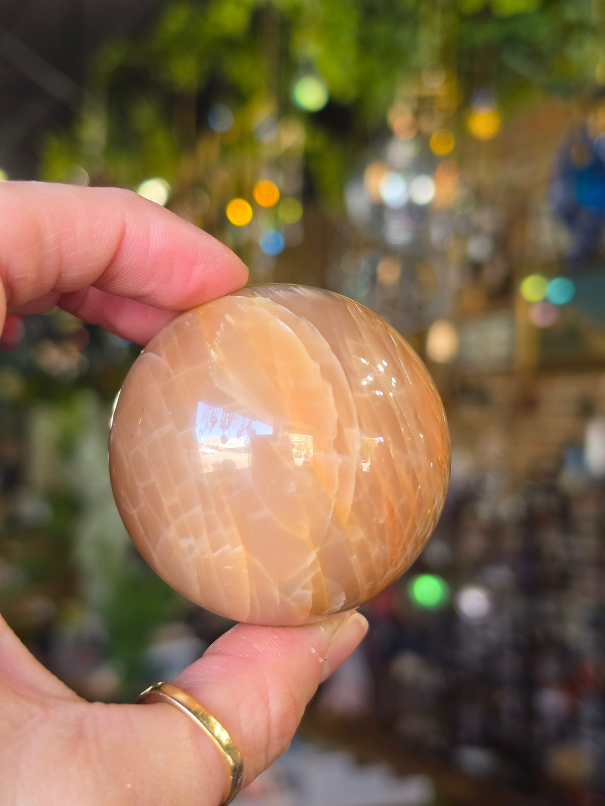 Peach Moonstone Sphere