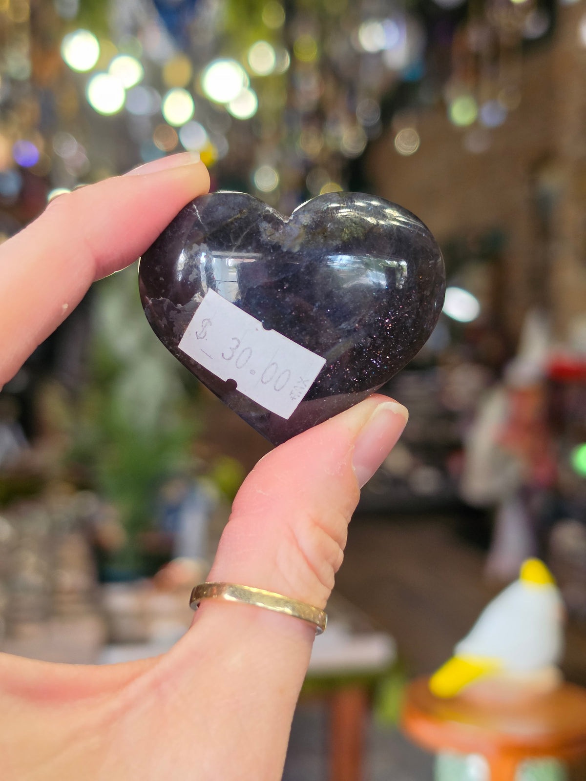 Sunstone Iolite Heart Carving