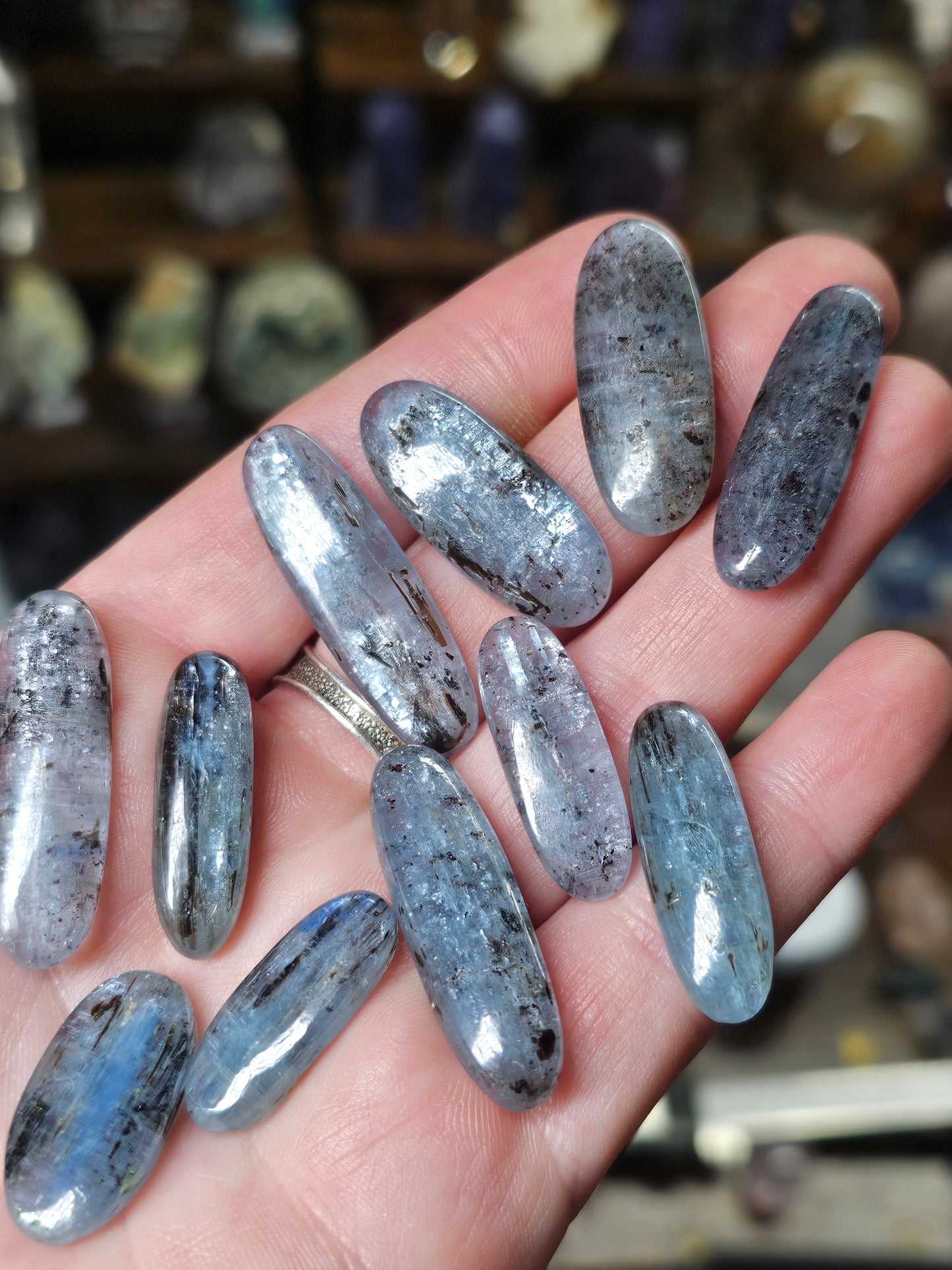 Blue Kyanite Oblong Oval Cabochons