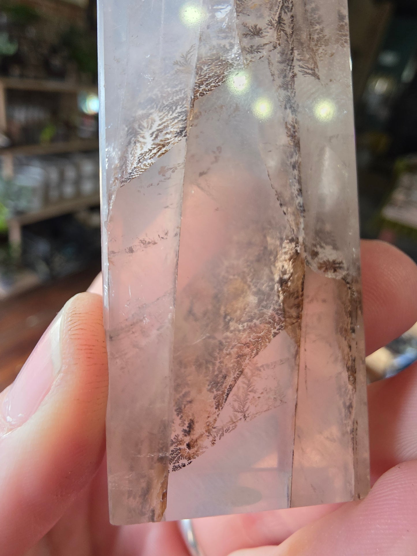 Dendritic Girasol Quartz Point