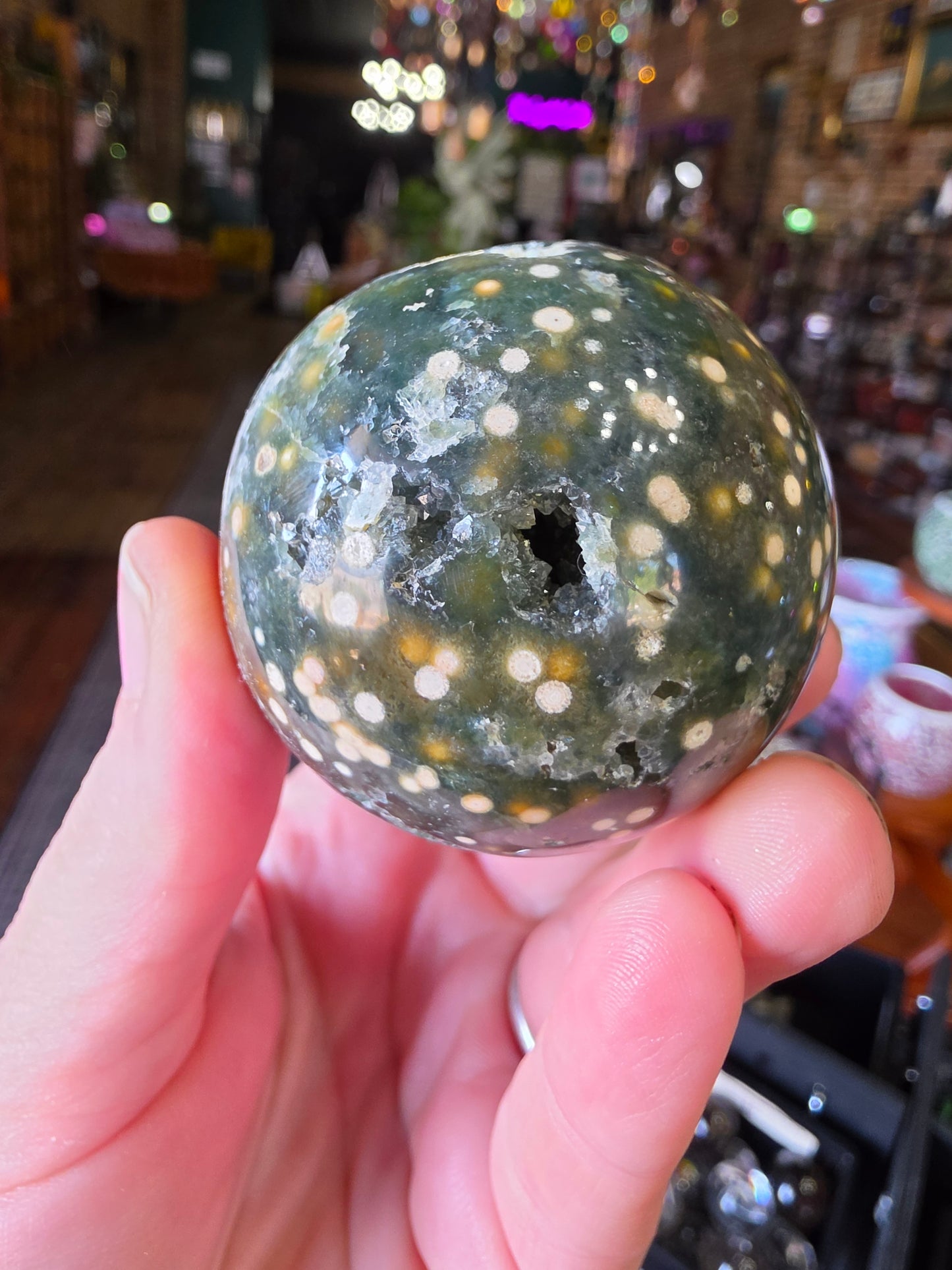 Orbicular Jasper Sphere