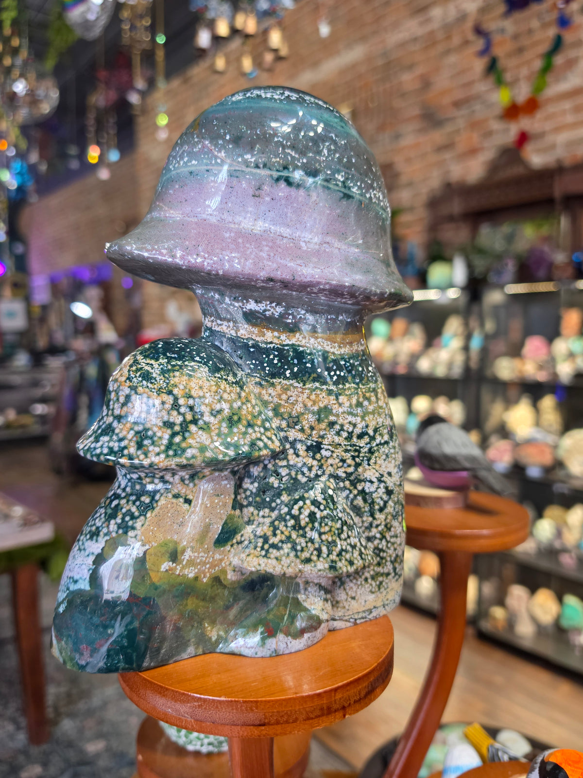 Orbicular Jasper Mushroom Carving