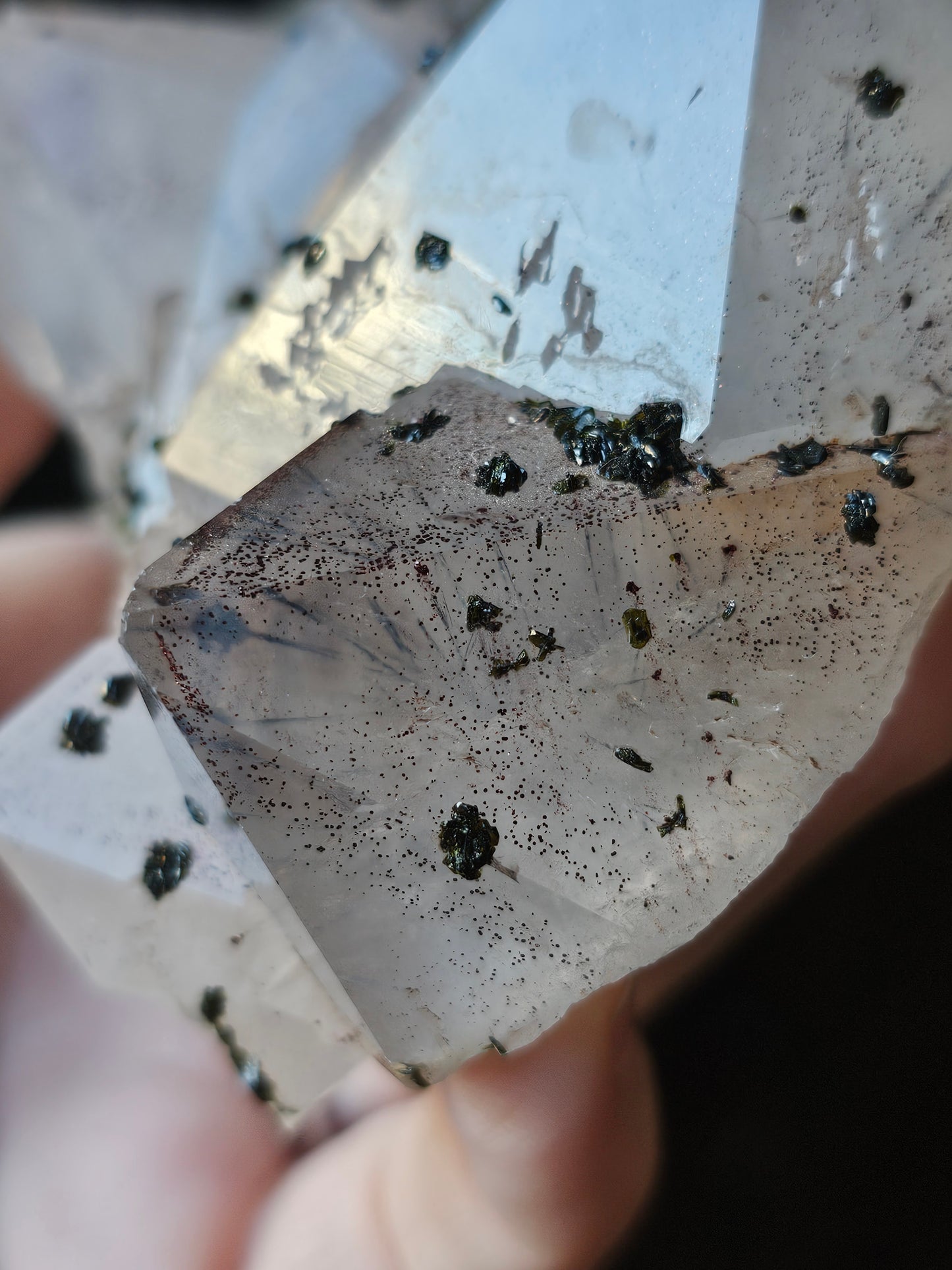 Epidote on Amethyst
