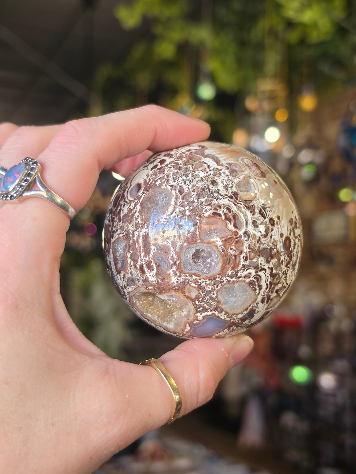 Druzy Money Agate Sphere