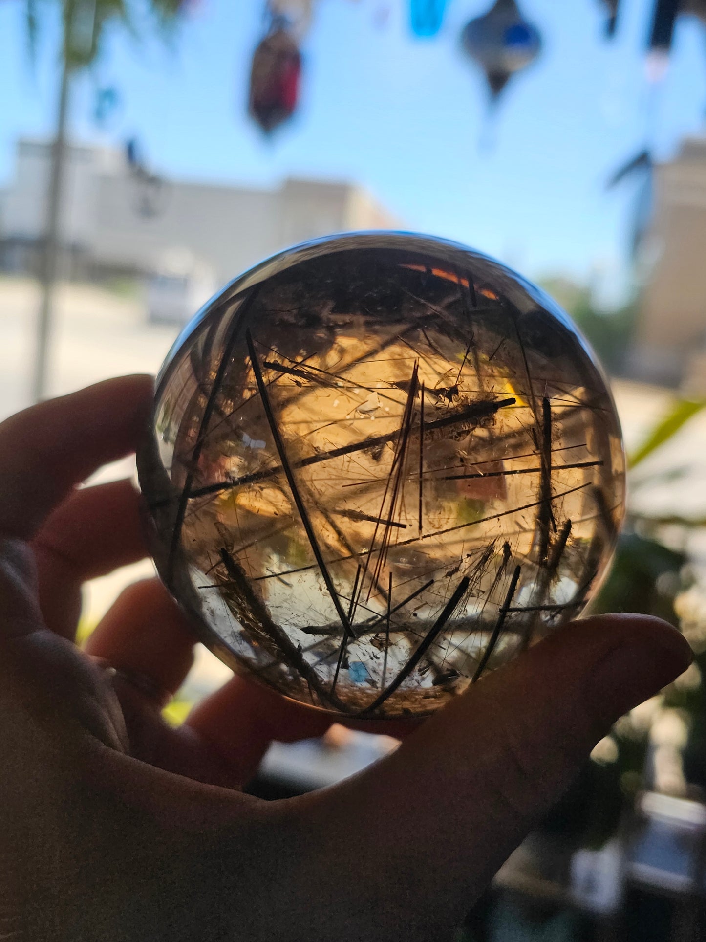 Black Tourmaline & Rutile Sphere